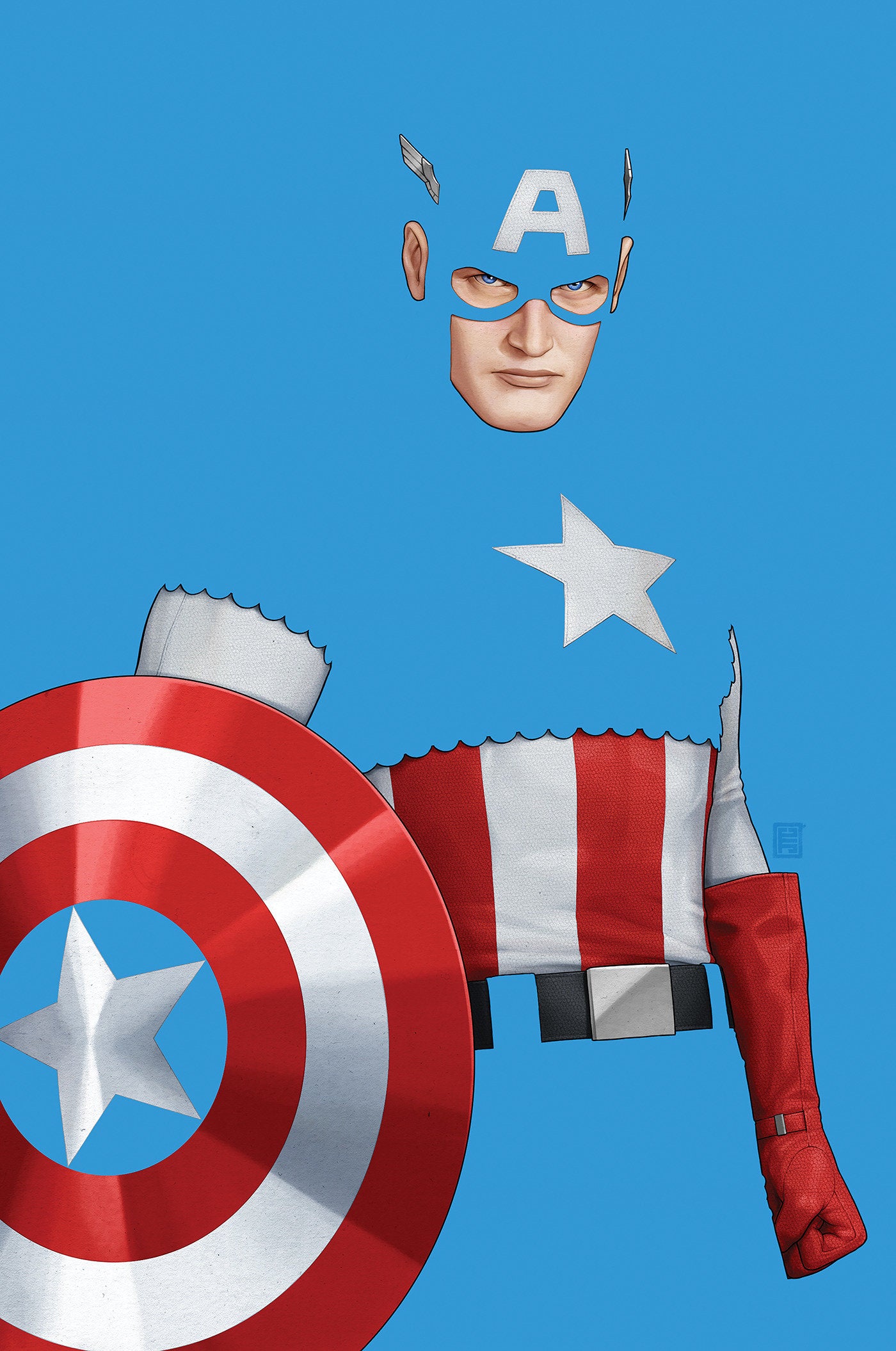 Captain America #2 John Tyler Christopher Negative Space Full Art Variant